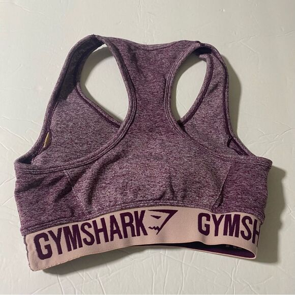 GYMSHARK Purple Space Dye Knit Racerback Sports Bra padded Size Small - Picture 2 of 8